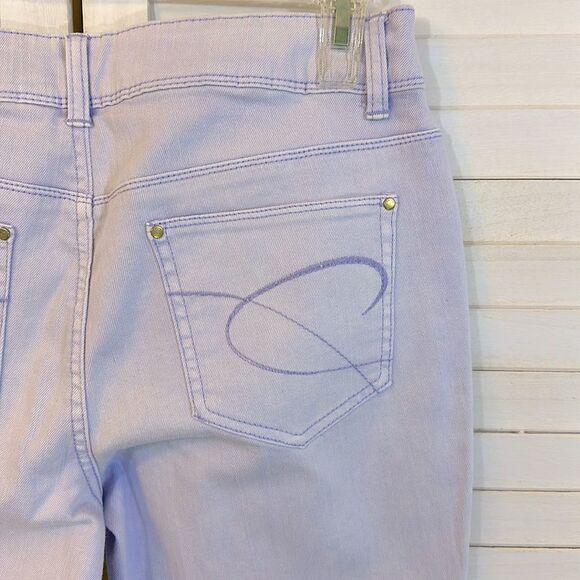 Chico's Jeans Size 0.5 (6) Platinum Stretch Girlfriend Purple Slim Ankle - Picture 10 of 16